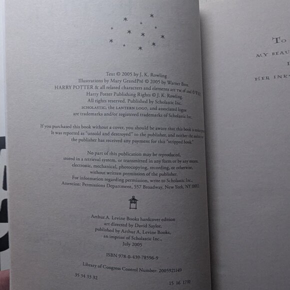 Harry Potter and the Half-Blood Prince Book 6 by J.K. Rowling 2006 Paperback - Picture 4 of 5